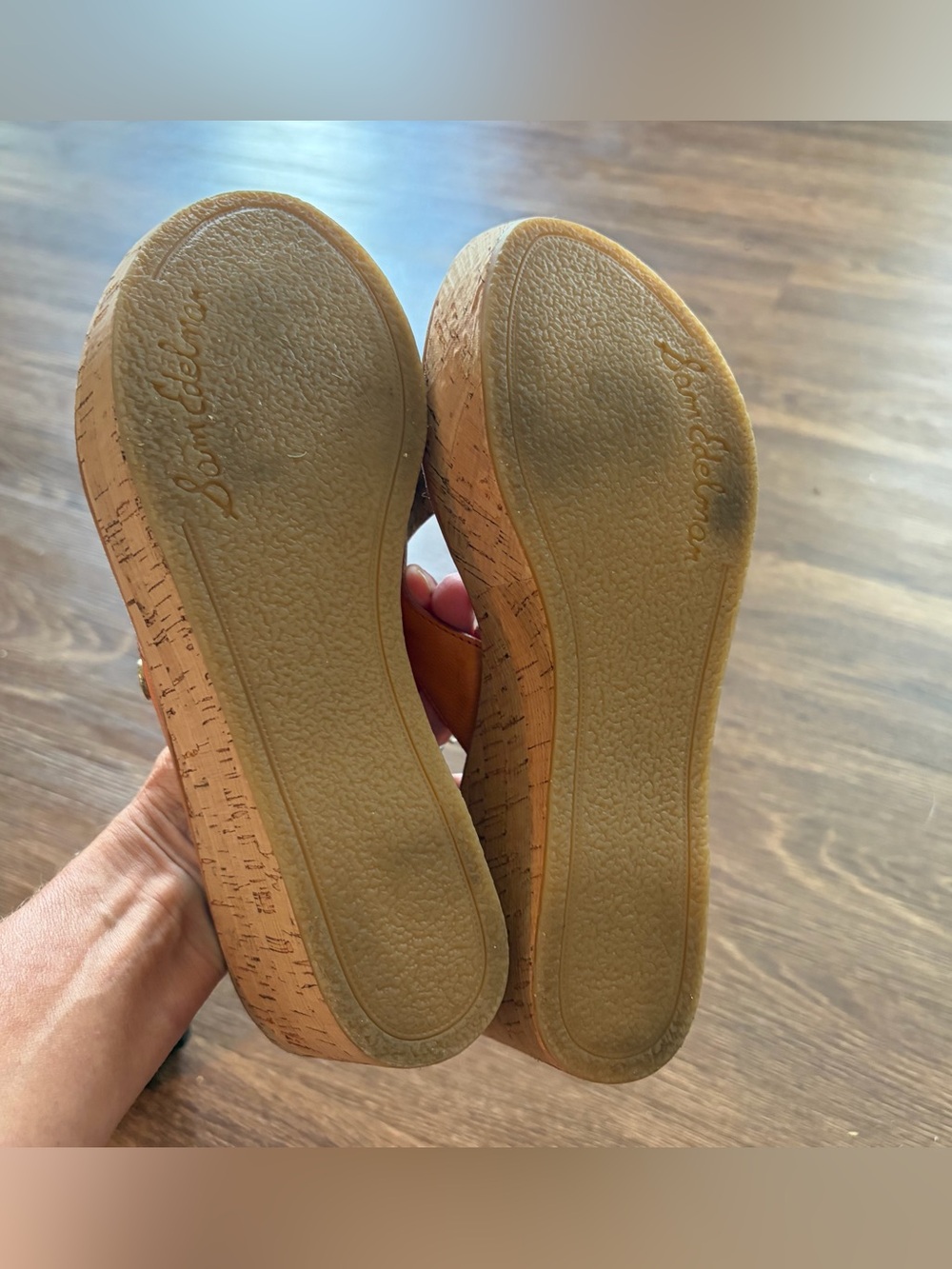 Sam Edelman Leather Wedge Sandals
Little wear inner strap (last pic)
Size 7.5 - Picture 9 of 10